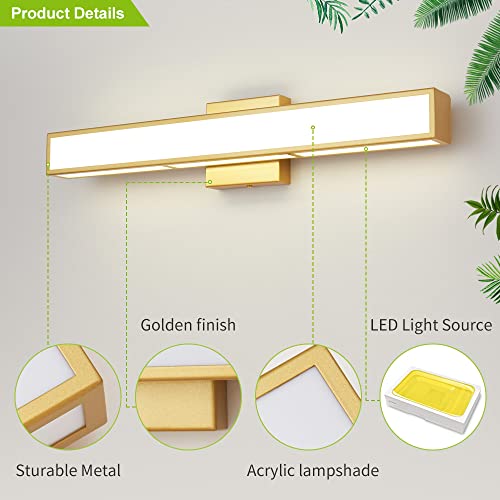 Deyidn LED Espejo de Baño Luz Frontal, 23.22 Pulgadas Regulable Iluminación de Baño, 24W 4000K moderna lámpara de pared escocesa de 360 °