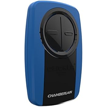 Chamberlain Klik3U-Bl2 Clicker Universal 2-Button Garage Door Opener Remote With Visor Clip, Blue