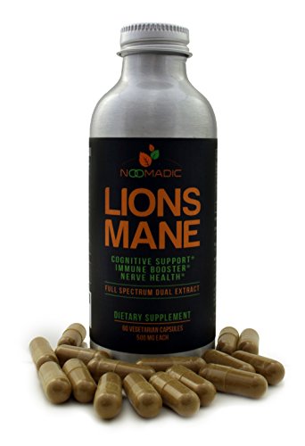 Noomadic Lion's Mane Mushroom Capsules, Nootropic (Memory) & Nerve Growth (NGF), Dual Extract