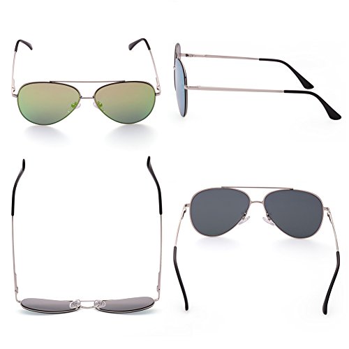 Aviator Sunglasses for Women, Designer Eyewear with Case, UV400 Protection, Non Polarized, Metal Frame, Eyewear for Driving Fishing Sports