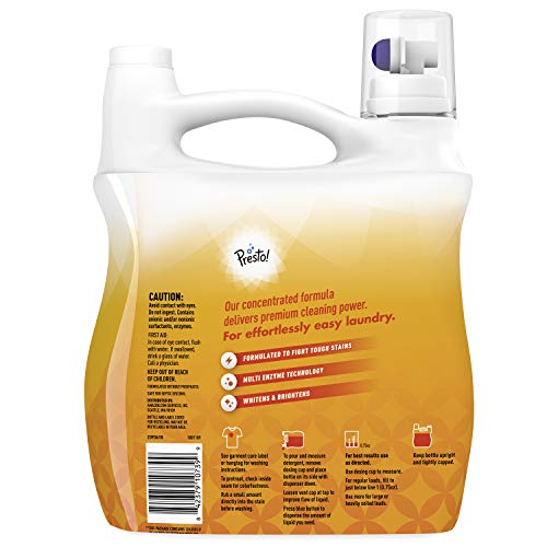 Amazon Brand - Presto! Concentrated Liquid Laundry Detergent, Fresh Scent, 128 Loads, 96 Fl Oz - //coolthings.us