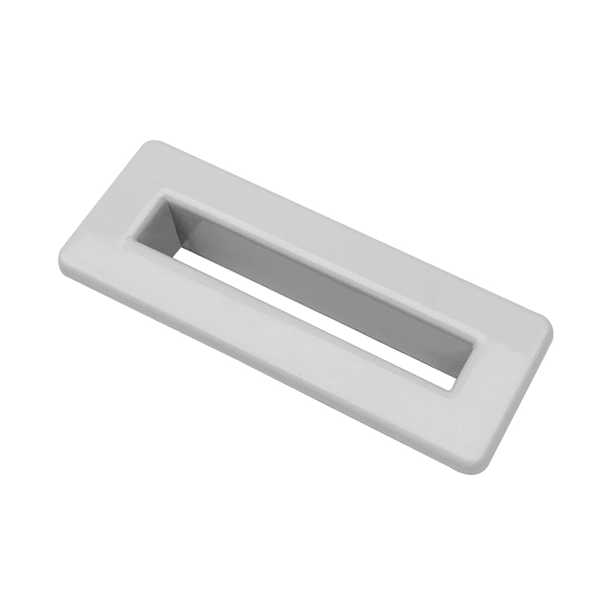 White Sink Overflow Cover | Square Basin Hole Cover | Rectangle Trim for Bathroom Toilet Wash Basin
