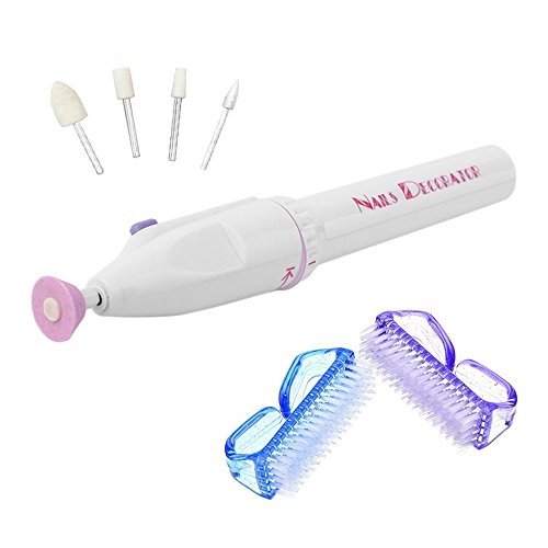 Electric Nail Drill Polish Kit, Powered Nail File Buffer Manicure Pedicure Tool Acrylics Nail Clipper, Foot Hand Polisher Callus Remover Nail Grinder for Nail, Battery Powered Cordless