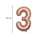 BALONAR 40 inch Jumbo 30 Rose Gold Foil Balloons for 30th Birthday Party Supplies,Anniversary Events Decorations and Graduation Decorations