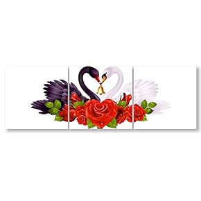 Romantic Flower Home Artwork for Living Room Bedroom x3 Panels