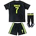 FCM 2018/2019 New #7 Cristiano Ronaldo Kids Third Soccer Jersey & Shorts Youth Sizes (Third (New Juve), 12-13 Years Old)