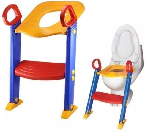 Kids Portable Potty Toilet Seat & Ladder Bundle for Toilet/Potty Training Boys & Girls Age 3+ BPA Free