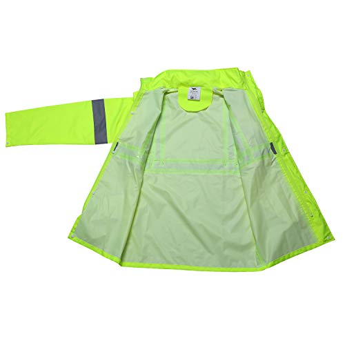 Vendace Class 3 High Visibility Rain Suit with Collapsible Hood Lime Reflective Safety Jacket & Trouser (2XL/3XL Yellow)