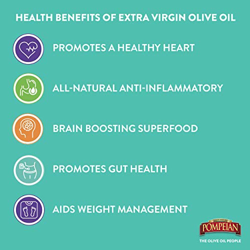 POMPEIAN SMOOTH EXTRA VIRGIN OLIVE OIL, FIRST COLD PRESSED, MILD AND DELICATE FLAVOR, PERFECT FOR SAUTEING AND STIR-FRYING, NATURALLY GLUTEN FREE, NON-ALLERGENIC, NON-GMO, 68 FL. OZ., SINGLE BOTTLE