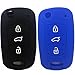 Black and Blue 3 Buttons Remote Skin Jacket Silicone Cover KEY Case Holder BAG Key Fob Skin Covers fit KIA Sportage Optima Rio Soul