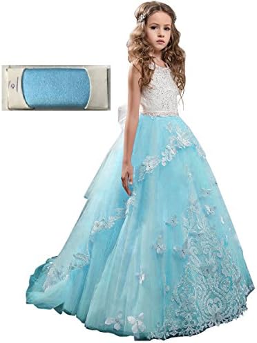 Flower Girl Dress Kids Lace Beaded Pageant Ball Gowns