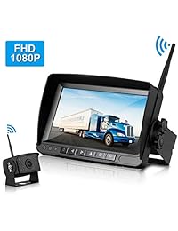 ZSMJ FHD 1080P Digital Wireless Backup Camera with 7'' Monitor Support Dual Quard Split Screen for Trailers,RVs,Trucks,Campers High-Speed Observation System Guide Lines On Off