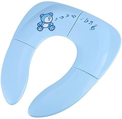 Travel Potty Seat Portable Folding Reusable Travel Toilet Potty Training Seat Covers with Carrying Bag for Baby Toddler Kids Children Boys Girls (Blue)