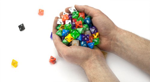 100+ Pack of Random D8 Polyhedral Dice in Multiple Colors By Wiz Dice