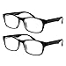 OptiPlix Reading Glasses, Prescription Eyeglasses For Men, Two Pack of Fashion Readers in Black, +150