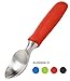 BALCI Ice Cream Scoop - Heavy Duty Stainless Steel Icecream Scooper With Non-Slip Rubber Grip - Professional Metal Ice-Cream Spade - Dishwasher Safe – Red
