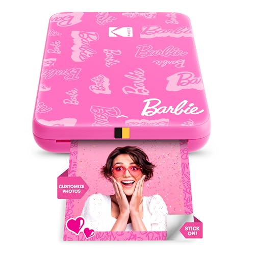 Kodak Barbie x Step Slim Wireless Sofort tragbarer Fotodrucker – Vollfarbige Drucke in Zink 2x3” Aufkleber-Rückseitenfotos von iOS- und Android-Geräten über Blu