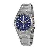 Seiko SND449P1 Men's Two Tone Titanium Chronograph Blue Dial