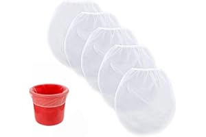 Wjqingauki 10 Pcs Paint Strainer Bags,1 Gallon Paint Filter Bags White Fine Mesh Bucket Strainer with Elastic Top Opening Pai