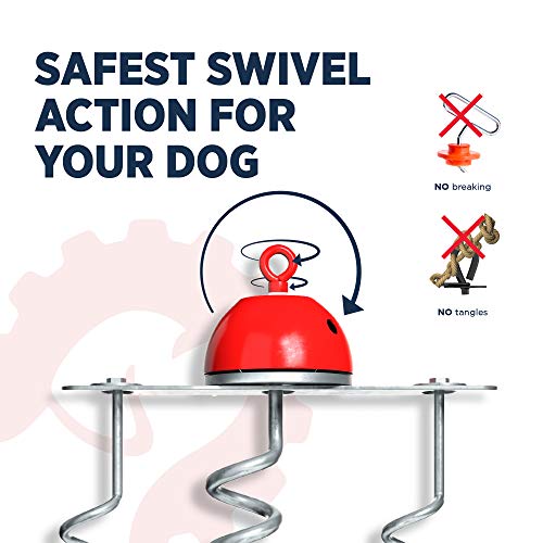 Industrial Puppy Dog Tie Out Stake 360 Swivel Strongest Dog Anchor