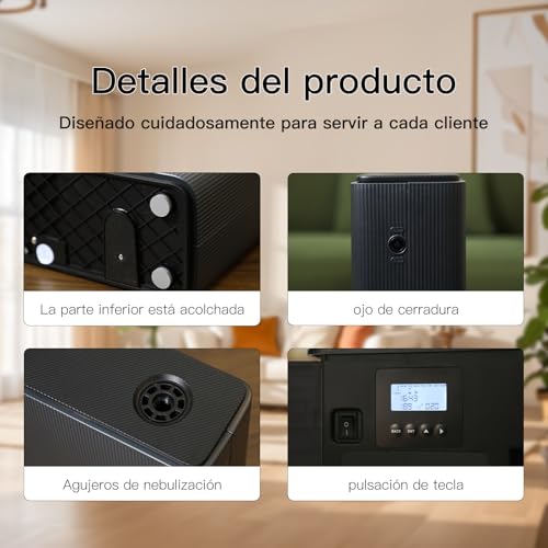 NAMSTE Grande Difusor de Aceites Esenciales Profesional 1000ml, Inteligente Difusor de Aceite Esencial sin Agua 12000 Pies, Difusor de Aceites Esenciales WiFi & Bluetooth & HVAC para Centro Comercial