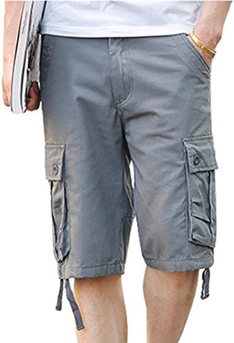 Siyuan Mens Casual Loose Fit Cargo Shorts Comfy Multi Pocket Short Navy Dark Gray Asian 34/US 32