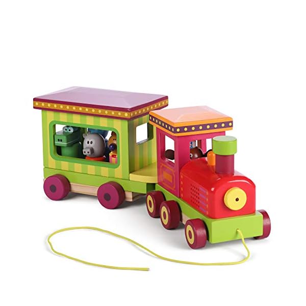 Hey Duggee 9090 Wooden Light and Sound Train, Educational Matching and Sorting Game, Age 18 Months+