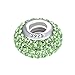 Boruo Charms 925 Sterling Silver Czech Crystal Peridot Glass Ball Beads Spacers August Birthstone Threaded Core Charm Fit All Bracelets.