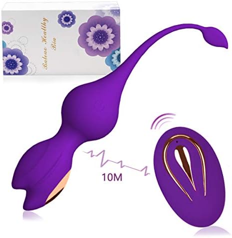 Wireless Waterproof Remote Control Mini Massage Ball, 12 Kinds Powerful Vibration Mode Speed, Baby Level Pacifier Silicone, USB Charging (KS-Purple)