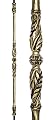 Stair Part Shop - 5/8" Round - Ornate Hollow Iron Baluster -ÊCrown - Antique Gold