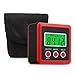 Aluminium Magnetic Digital Angle Finder Level Digital Angle Gauge, IP54 Dust and Waterproof Digital Inclinometer-Red (Red)