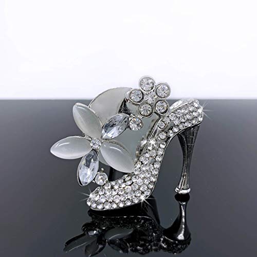 Bling Car Decor Car Air Vent Clip Charms, Crystal High Heel Shoe Interior Car Accessory, Women Fashion Car Decoration Charms, Rhinestone Car Bling Accessories (High Heel)