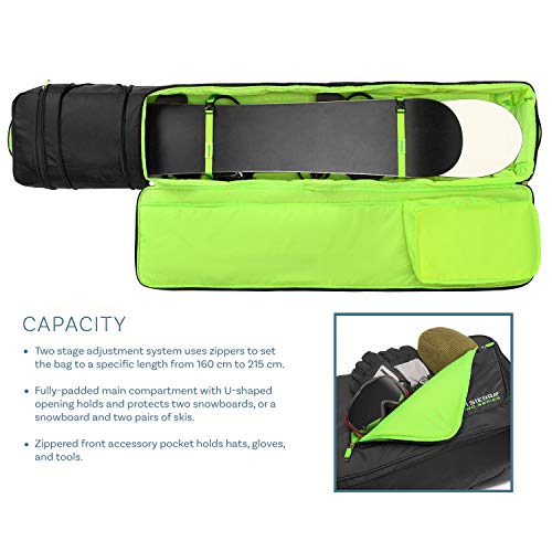 image for High Sierra Adjustable Wheeled Ski and Snowboard Equipment Travel Bag 