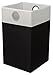 BirdRock Home Folding Cloth Laundry Hamper with Handles | Dirty Clothes Sorter | Easy Storage | Collapsible | Black and White