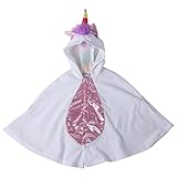 Storybook Wishes Little Girls White and Rainbow Unicorn Hooded Cape