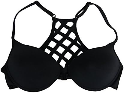 Elizabeth Jane Women's Front Closure U/W Bra (Large, Black)