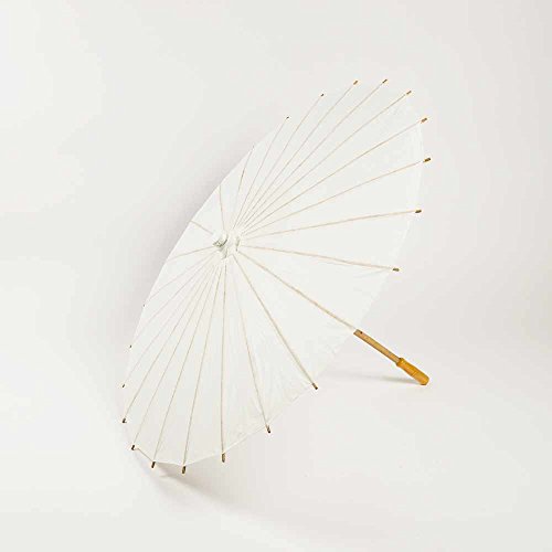 Quasimoon PaperLanternStore.com 32" White Paper Parasol Umbrella