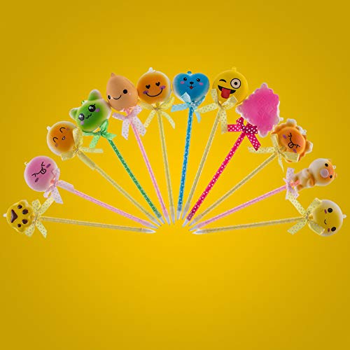 Gbell Kawaii Squishyies Ballpoint Pen for Kids - 6Pcs Dual-use Slow Rebound Toy Simulation Fun Shape Ballpoint Pen for Girls Boys Kids School Office Supplies