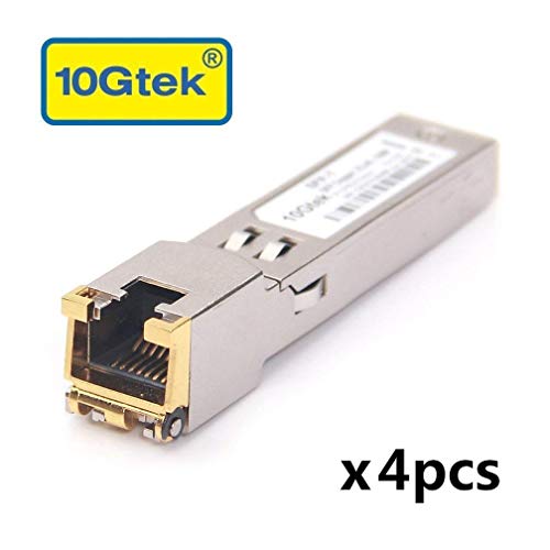 SFP to RJ45 Copper Module - 1000BASE-T Mini-GBIC Gigabit Transceiver for Cisco GLC-T/SFP-GE-T, Ubiquiti UF-RJ45-1G, D-Link, Supermicro, Netgear, TP-Link, Broadcom, Linksys, up to 100m, Pack of 4
