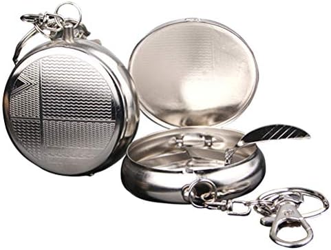 shenzhenshichuangjianwangluojishuyouxiangongsi Stainless Steel Waterproof Portable Pocket Circular Ashtray Key Chain with Cigarette Snuffer
