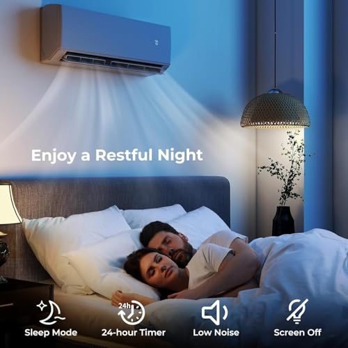 SIMOE 18K BTU Dual Zone 12000 + 12000 BTU Mini Split AC & Heat Pump, Work with Alexa, 22 SEER2 208-230V, Wifi Enabled Mini Split Air Conditioner with Pre-Charged Condenser