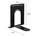 2 Pairs /4 Pieces Metal Bookends, Sturdy and Nonskid, Heavy Duty Metal Book Ends Supports for Books, DVDs, Magazines, Great for Office, Home, School, Dorm, Black, 8.2 x 5.2 x 6.5 inch