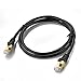 TNP CAT 7 Ethernet Cable 1.5ft High Speed 10 Gbps 600MHz Black CAT7 Connector LAN Network Gigabit Internet Wire Patch Cord with Professional S/STP Gold Plated Premium Shielded Twisted Pair