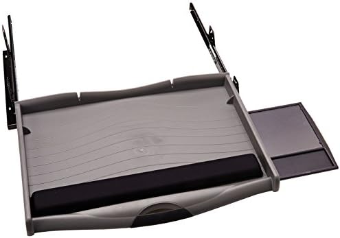 Safco Products 2213 Ergo-Comfort Premium Under Desk Keyboard Drawer, Charcoal