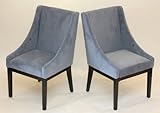 Home Life Contemporary Microfiber Modern Sofa Arm Chairs (Set of 2), Blue (Kitchen)