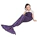 Roluck Mermaid Tail Blanket, Handmade, Warm Keeper, Autumn Winter, Living Room Sleeping Use Blanket for Girls, Purple