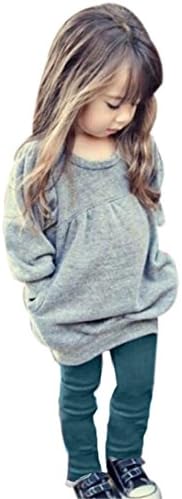 Misaky Kids Girls Outfit Warm T-shirt +Long Pants Set (Gray, 4T)