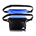 2 Pack Waterproof Pouch, Screen Touch Sensitive Waterproof Bag with Adjustable Waist Strap - Keep your Phone and Valuables Dry Black & Blue