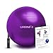 URBNFit Exercise Ball - Yoga Ball in Multiple Sizes for Yoga, Pilates, Pregnancy, Stability - Anti-Burst Swiss Balance Ball w/Quick Pump – Office Ball Chair for Home and Gym – 26 Inch - Purple