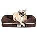 Chester Small Dog Bed - Orthopedic Memory Foam Mattress, Calming Couch, Wall Rim Pillow, Water Resistant, Washable Cover, Non-Slip, Cocoa Brown